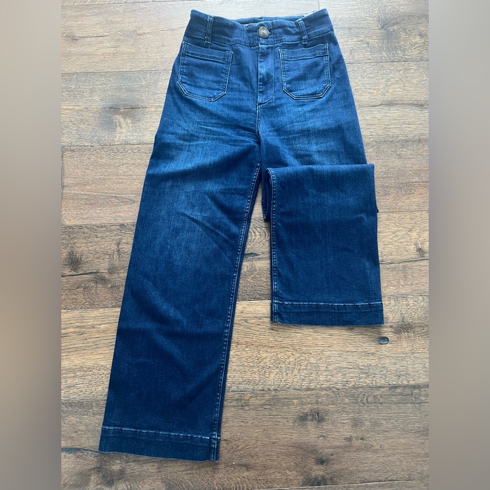 Pilcro Dark Blue Wide-Leg Jeans - Picture 3 of 10